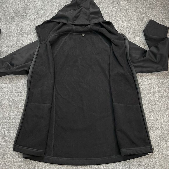 Uniqlo Hooded Jacket Womens Size XL Soft Shell Lined Pockets Black - Picture 4 of 10